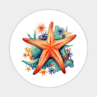 Orange Starfish Magnet